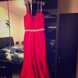 Dress red long beautiful